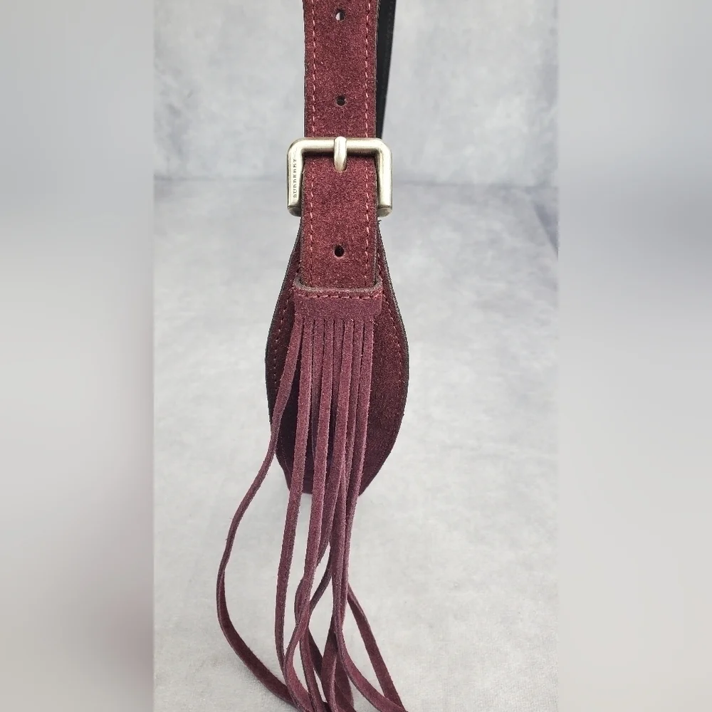 Burberry‎ Women's Maroon Suede belt Made In Italy Size 36